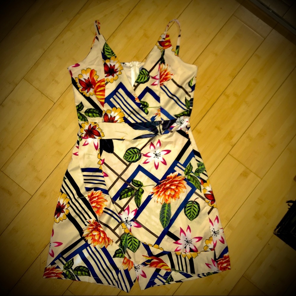 Flowered skort romper (NWOT)